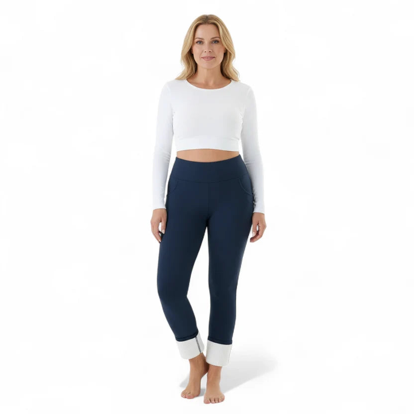 Varma Fleece-Tights - Blå