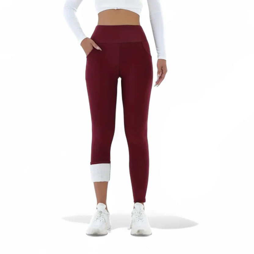 Varma Fleece-Tights - Röd