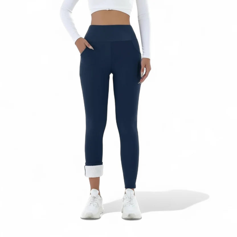 Varma Fleece-Tights - Blå