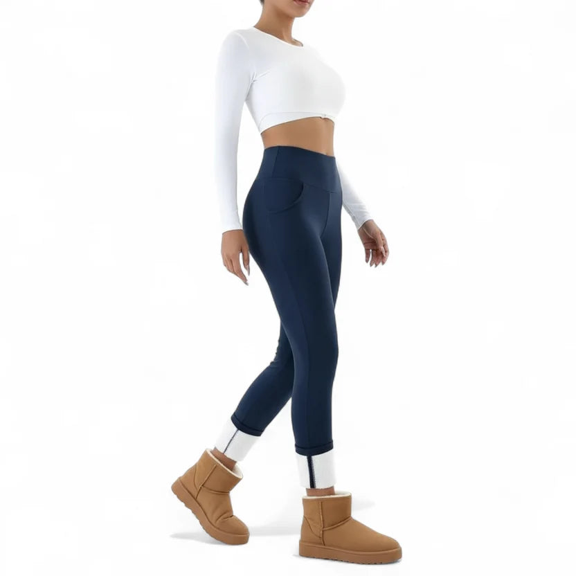 Varma Fleece-Tights - Blå