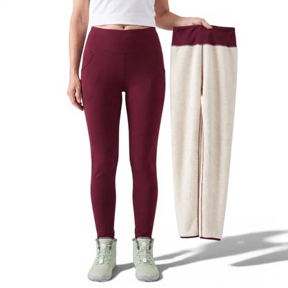 Varma Fleece-Tights - Röd
