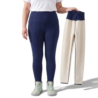 Varma Fleece-Tights - Blå